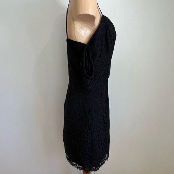 Dynamite Women’s Medium Black Lace Embellished Midi Cold Shoulder Dress - Picture 4 of 11